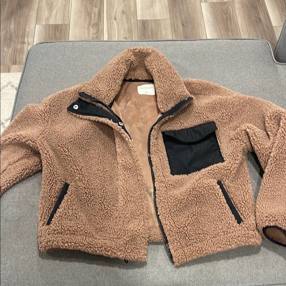 Sherpa Jacket with Black Accents